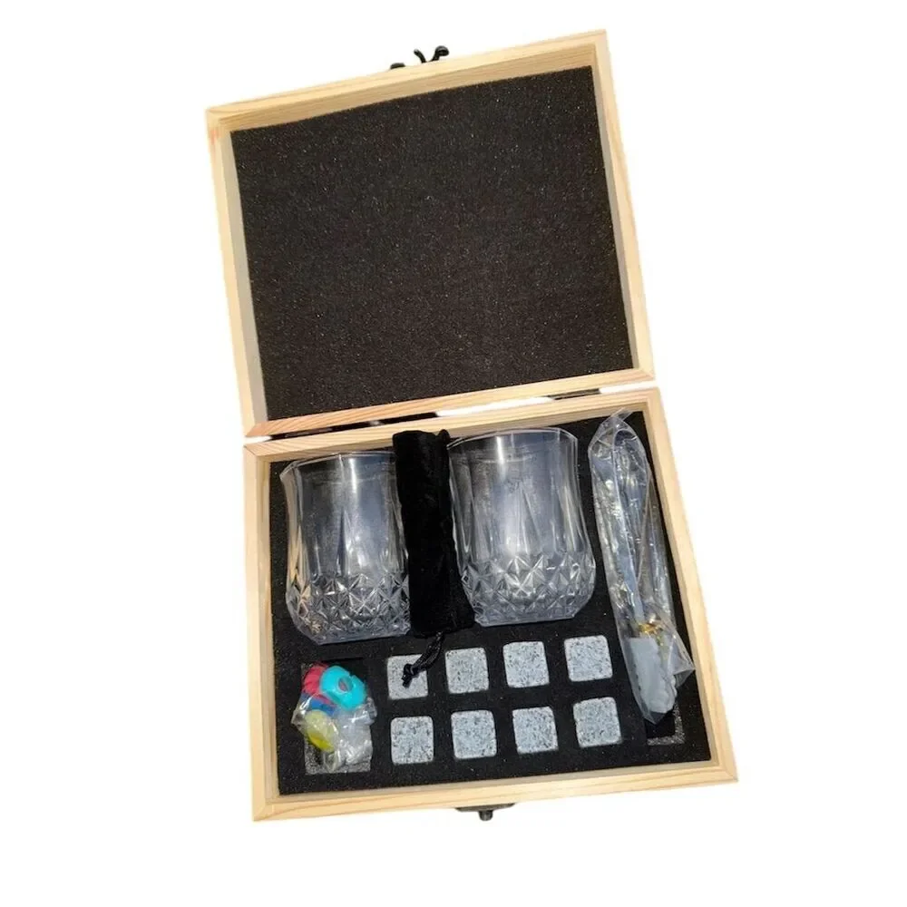 TRSCIND Whiskey Glasses Granite Stones Gift Set
